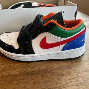 Women’s Air Jordan 1 Low SE - white/white-hyper royal - size 8. Never worn